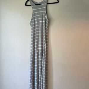 Grey and white maxi dress